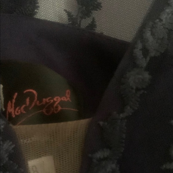 MAC DUGGAL elegant Navy Lace Dress with Beaded Waist - Picture 7 of 7